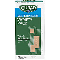 Curad Assorted Waterproof Transparent Bandages Transparent - Polyurethane - 20 / Box (CUR5108)
