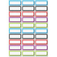 Ashley Dry Erase Chevron Nameplate Magnets 30 x Rectangle Shape - Magnetic - Chevron - Die-cut, Write on/Wipe off, Heavy Duty - Multicolor - Foam - 30 / Pack (10077)