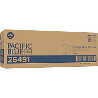 Pacific Blue Ultra High-Capacity Recycled Paper Towel Rolls 7.87" Width x 1150 ft Length - White - 3 Rolls Per Carton - 3 / Carton (26491)
