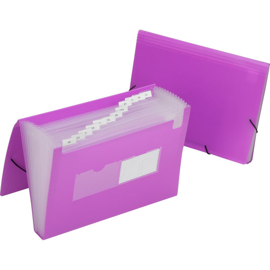 AbilityOne SKILCRAFT 12-tab Poly Expanding File Folder Letter - 8 1/2" x 11" Sheet Size - Straight Tab Cut - Poly - Purple - 1 Each (6597147EA)