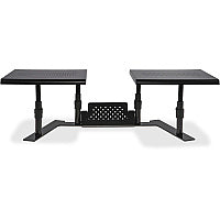 Allsop Metal Art ErgoTwin Height Adjustable Dual Monitor Stand - 20 lb Load Capacity - 9" Height x 32" Width x 14" Depth - Desktop - Steel - Pearl Black (31883)