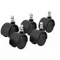 Master Caster Duet Noiseless Chair Mat Casters 2" Diameter - 110 lb Load Capacity - Polyurethane - Matte Black - 5 / Set (64328)