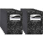 Mead Composition Book Sewn - 7 1/2" x 9 3/4" Sheet Size - White Paper - Black Marble Cover - 12 / Carton (09932CT)