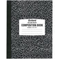 Oxford Tops College-ruled Composition Notebook 80 Sheets - Stitched - 7 7/8" x 10" Sheet Size - White Paper - Black Marble Cover - 1 Each (26252)