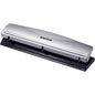 Bostitch 3-hole Punch 3 Punch Head(s) - 12 Sheet - 9/32" Punch Size - Steel, Rubber - 2.5" Width x 10.6" Depth x 1.7" Height - Silver, Black (HP12)