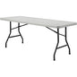 Lorell Extra-Capacity Ultra-Lite Folding Table Light Gray Top - Dark Gray Base - 750 lb Capacity - 96" Table Top Width x 30" Table Top Depth - 29.25" Height - Gray - High-density Polyethylene (HDPE) Top Material - 1 Each (LLR12348)