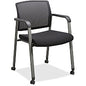 Lorell Mesh Back Guest Chair with Casters Black Seat Color - Fabric Seat Material - High Back - Square Base - 1 Each (LLR30953)
