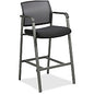 Lorell Mesh Back Guest Stool with Arms Black Seat Color - Fabric Seat Material - Square Base - 1 Each (LLR30954)
