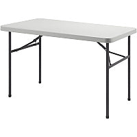 Lorell Ultra-Lite Banquet Table Light Gray Rectangle Top - Dark Gray Base - 450 lb Capacity - 48" Table Top Width x 30" Table Top Depth x 2" Table Top Thickness - 29" Height - Indoor - Gray - High-density Polyethylene (HDPE) Top Material - 1 Ea (LLR66657)