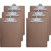Business Source Hardboard Clipboard Standard - 9" x 12 1/2" Sheet Size - Hardboard - Brown - 6 / Bundle (BSN65637BD)