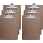 Business Source Hardboard Clipboard Standard - 9" x 12 1/2" Sheet Size - Hardboard - Brown - 6 / Bundle (BSN65637BD)