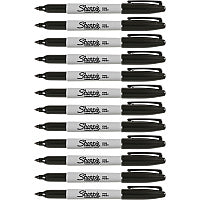 Sharpie Fine Point Permanent Ink Markers Fine Marker Point - Black Ink - Alcohol Based - 1 Dozen (30051DZ)