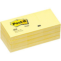 Post-it(R) Notes Original Notepads 1 3/8" Flag/Note Width x 1 7/8" Flag/Note Length - Rectangle - 100 Sheets per Pad - Unruled - Canary Yellow - Paper - Self-adhesive, Repositionable - 12/Pack - 2 / Bundle (653YWBD)