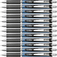 EnerGel EnerGel RTX Liquid Gel Pens 0.5 mm Fine Needle Pen Point - Refillable - Retractable - Black Ink - Gel-based - Blue Barrel - Stainless Steel Tip - 12 / Box (BLN75ABX)