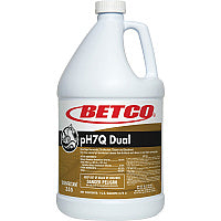 Betco pH7Q Dual Neutral Disinfectant Cleaner Concentrate - 128 fl oz (4 quart) - Pleasant Lemon Scent - Deodorant, pH Neutral - Light Amber - 1 Each (3550400)