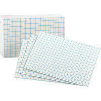 Oxford Graph Index Cards 3" x 5" - 90 lb Basis Weight - Sustainable Forestry Initiative (SFI) - White - 100 / Pack (02035)