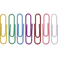 Business Source Vinyl-coated Gem Clips Jumbo - 2" Length x 0.5" Width - for Paper - Rust Resistant - Assorted - 250 / Box (BSN01604)