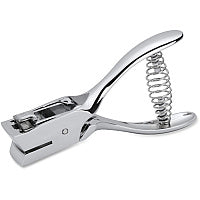 Business Source Handheld 15mm Slot Punch 5/32" Punch Size - Metal - Silver, Chrome (BSN39282)