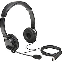 Kensington USB-A Headphones with Mic Stereo - USB Type A - Wired - Over-the-head - Binaural - Supra-aural - 6 ft Cable - Noise Cancelling Microphone (97601)