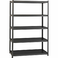 Lorell Iron Horse 3200 lb Capacity Riveted Shelving 5 Shelf(ves) - 72" Height x 48" Width x 24" Depth - 30% Recycled - Black - Steel, Laminate - 1 Each (LLR59703)