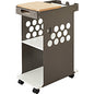 Safco Mini Rolling Storage Cart 2 Shelf - 4 Casters - Bamboo - 14" Width x 24" Depth x 34" Height - White - 1 Each (5209WH)
