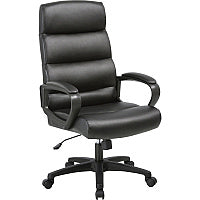 SOHO SOHO High-back Executive Chair Black Seat Color - Bonded Leather Seat Material - Black Back Color - Bonded Leather Back Material - High Back - 5-star Base - 1 Each (LLR41843)