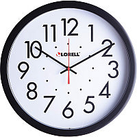 Lorell 14-1/2" Self-Set Wall Clock Analog - Quartz - White Main Dial - Black Case (LLR61009)