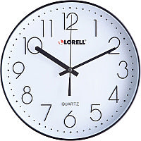 Lorell 12" Round Quiet Wall Clock Analog - Quartz - Black Case (LLR61011)