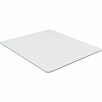 Lorell Tempered Glass Chairmat Carpet, Hardwood Floor, Marble - 50" Length x 44" Width x 0.250" Thickness - Rectangular - Tempered Glass - Clear - 1 Each (LLR82834)