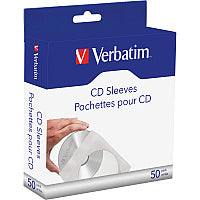 Verbatim CD/DVD Paper Sleeves with Clear Window - 50pk Box Sleeve - Paper (70126)