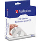 Verbatim CD/DVD Paper Sleeves with Clear Window - 50pk Box Sleeve - Paper (70126)