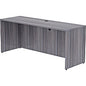 Lorell Essentials Series Credenza Shell 29.5" Height x 70.9" Width x 23.6" Depth - Laminate, Weathered Charcoal Table Top - Modesty Panel, Grommet, Durable, Adjustable Floor Guide (LLR69552)