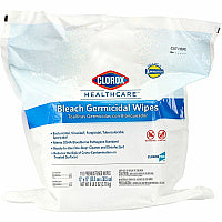Clorox Healthcare Bleach Germicidal Wipes Refill Ready-To-Use - 12" Length x 12" Width - Anti-corrosive - White - 110/Bag - 100 / Bundle (30359BD)