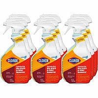 CloroxPro(TM) Disinfecting Bio Stain & Odor Remover Spray Ready-To-Use - 32 fl oz (1 quart) - Bleach-free, Deodorize, Antibacterial, Disinfectant - Translucent - 216 / Bundle (31903BD)