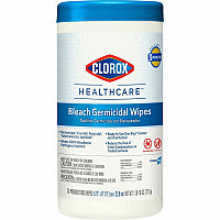 Clorox Healthcare Bleach Germicidal Wipes Ready-To-Use - 9" Length x 6.75" Width - Anti-corrosive, Antibacterial - White - 70/Tub - 450 / Pallet (35309PL)