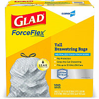 CloroxPro(TM) ForceFlex Tall Kitchen Drawstring Trash Bags 13 gal Capacity - 0.90 mil (23 Micron) Thickness - Drawstring Closure - Gray - Kitchen, Can, Office, Breakroom, School, Restaurant, Commercial, Cafeteria - 100/Box - 78 / Bundle (70427BD)