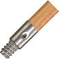 Rubbermaid Commercial Threaded Tip Wood Broom Handle 1.30" Diameter - Natural, Lacquer - Metal, Wood - 12 / Carton (636400CT)