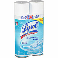 Lysol(R) Disinfectant Spray, Crisp Linen Scent, 19 oz., 2 Cans Ready-To-Use - 19 oz (1.19 lb) - Crisp Linen Scent - Clear - 2 / Pack (99608)