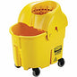 Rubbermaid Commercial WaveBrake 35 QT Institution Bucket & Wringer 8.75 gal - Splash Resistant, Handle - 20.5" x 16.8" - Tubular Steel, Plastic - Yellow - 1 / Carton (759088YEL)