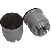 Lorell 1-3/8" Round Leg Slip-on Floor Savers Gray - Vinyl - 100/Box (LLR00121)