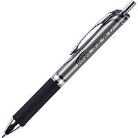 Integra Retractable Gel Ink Pen 0.7 mm Medium Pen Point - Retractable - Black Ink - Gel-based - Black Barrel - Metal Tip - 1 Dozen (36199)
