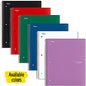 Mead Five Star Subject Spiral Notebook 1 Subject(s) - 100 Sheets - Wire Bound - 3 Hole(s) - 11" x 8 1/2" Sheet Size - 3" Height x 10" Width x 11" Length - Assorted Plastic, Paperboard Cover - Dual-pocket Divider, Water Resistant, Durable, Bleed Re (38052)