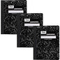 Mead College Ruled Comp Book 100 Sheets - Sewn - 9 3/4" x 7 1/2" Sheet Size - 9" Height x 7" Width x 0.5" Length - White Paper - Black Marble Cover - Multiplication Table, Conversion Table, Sturdy Cover, Class Schedule - 3 / Pack (38111)