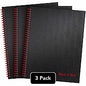 Black n' Red Hardcover Twinwire Business Notebook Twin Wirebound - 12" Height x 8.5" Width x 1.7" Length - Matte Cover - Perforated, Bleed Resistant - 3 / Pack (400123488)