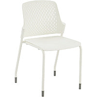 Safco Next Stack Chair White Seat Color - Polypropylene Seat Material - White Back Color - Polypropylene Back Material - Tubular Steel Frame Material - Four-legged Base - 4 / Carton (4287WH)