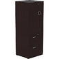 Lorell Essentials Series Tall Storage Cabinet 65.6" Height x 23.6" Width x 23.6" Depth Cabinet - 2 x File Drawer(s) - 1 Door(s) - 2 Shelve(s) - Material: Laminate, Medium Density Fiberboard (MDF), Particleboard - Finish: Espresso (LLR18229)