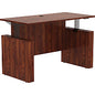 Lorell Essentials Series Sit-to-Stand Desk Shell x 0.1" Thickness Top, 49" Height x 60" Width x 29" Depth - Finish: Cherry - Laminate Table Top (LLR69570)