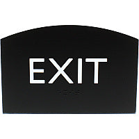 Lorell Exit Sign 4.5" Width x 6.8" Height - Curved Shape - Surface-mountable - Easy Readability, Braille - Indoor - Plastic - Black - 1 Each (LLR02680)