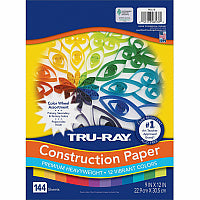 Tru-Ray Color Wheel Construction Paper Project - 144 Piece(s) - 12" Height x 9" Width x 1" Length - Yellow, Gold, Orange, Festive Red, Holiday Red, Magenta, Violet, Purple, Blue, Turquoise, Holiday Green, ... - 144 / Pack (6576)