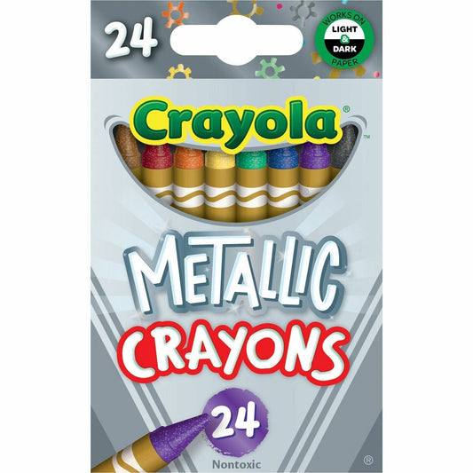 Crayola Metallic Crayons 1.1" Length - Metallic - 24 / Pack (528815)